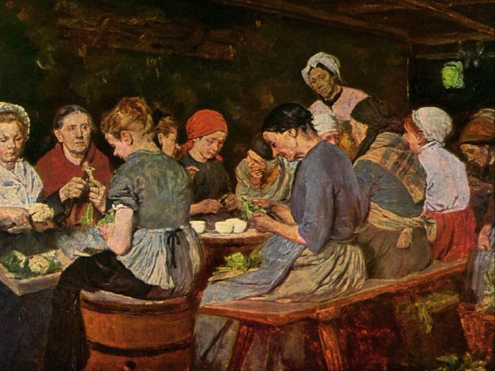 Max Liebermann Women in a canning factory oil painting image